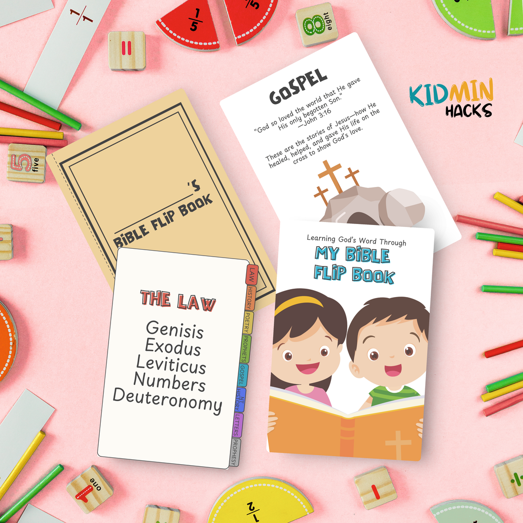 FREE My Bible Flip Book with Cut Out Pages  Resource Booklet (5.5 x 8.5) — Learn All 66 Books of the Bible