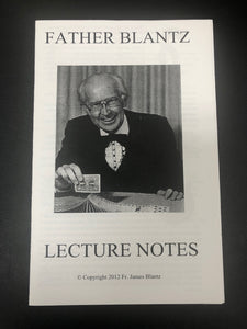 Father Blintz-Lecture Notes
